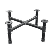 Coffee table base, cross legs, cast iron and steel Ø 42 mm, 81 × 81 cm, height 34 cm