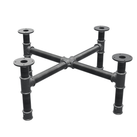 Coffee table base, cross legs, cast iron and steel Ø 42 mm, 81 × 81 cm, height 34 cm