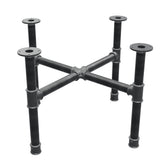 Coffee table base, cross legs, cast iron and steel Ø 42 mm, 81 × 81 cm, height 54 cm