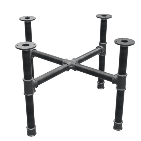 Coffee table base, cross legs, cast iron and steel Ø 42 mm, 81 × 81 cm, height 54 cm