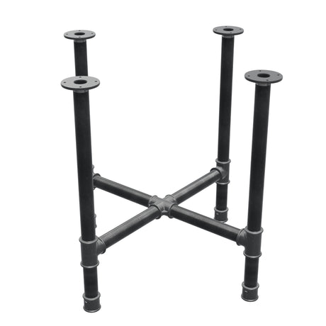 Dining table base, cross legs, cast iron and steel Ø 42 mm, 81 × 81 cm, height 74 cm