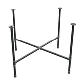 Dining table base, cross legs, cast iron and steel Ø 27 mm, 115 × 115 cm, height 74 cm