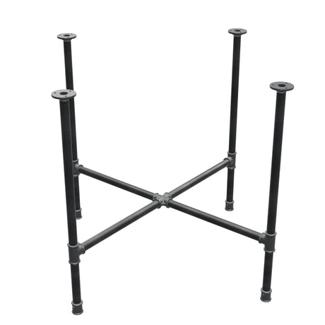 Dining table base, cross legs, cast iron and steel Ø 27 mm, 95 × 95 cm, height 74 cm
