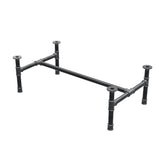 Coffee table base, H-frame, cast iron and steel Ø 34 mm, 102 × 56 cm, height 32 cm