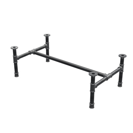 Coffee table base, H-frame, cast iron and steel Ø 34 mm, 102 × 56 cm, height 32 cm