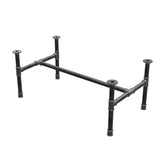 Coffee table base, H-frame, cast iron and steel Ø 34 mm, 102 × 56 cm, height 42 cm