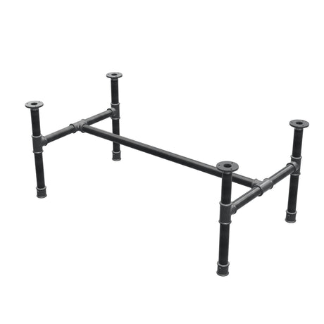 Coffee table base, H-frame, cast iron and steel Ø 34 mm, 102 × 56 cm, height 42 cm