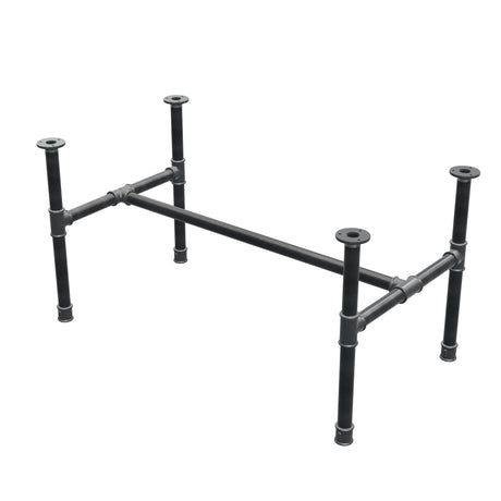 Coffee table base, H-frame, cast iron and steel Ø 34 mm, 102 × 56 cm, height 52 cm