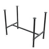 Dining table base, H-frame, cast iron and steel Ø 34 mm, 102 × 56 cm, height 75 cm