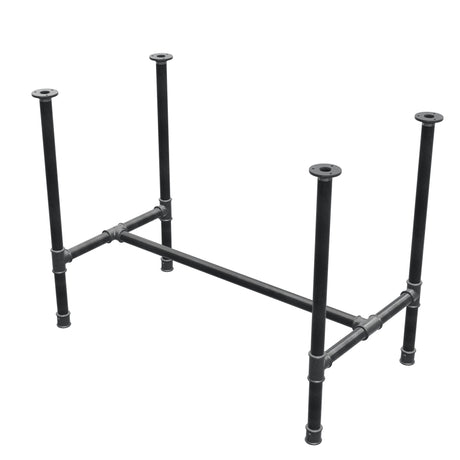 Dining table base, H-frame, cast iron and steel Ø 34 mm, 102 × 56 cm, height 75 cm