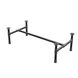Coffee table base, H-frame, cast iron and steel Ø 34 mm, 112 × 56 cm, height 32 cm