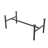 Coffee table base, H-frame, cast iron and steel Ø 34 mm, 112 × 56 cm, height 42 cm