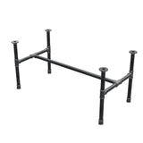 Coffee table base, H-frame, cast iron and steel Ø 34 mm, 112 × 56 cm, height 52 cm