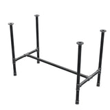 Dining table base, H-frame, cast iron and steel Ø 34 mm, 112 × 56 cm, height 75 cm