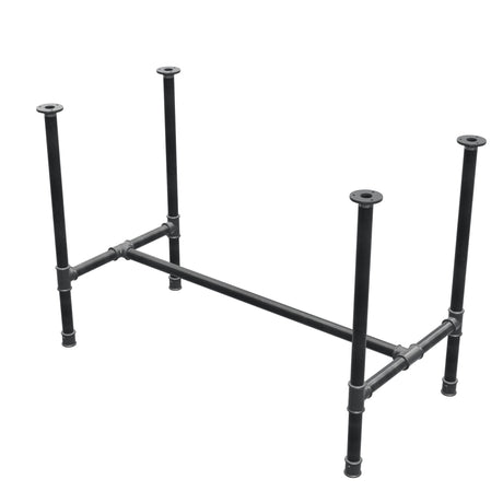 Dining table base, H-frame, cast iron and steel Ø 34 mm, 112 × 56 cm, height 75 cm