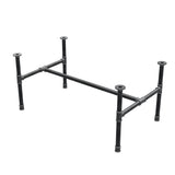 Coffee table base, H-frame, cast iron and steel Ø 34 mm, 112 × 66 cm, height 52 cm