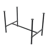 Dining table base, H-frame, cast iron and steel Ø 34 mm, 112 × 66 cm, height 75 cm