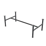 Coffee table base, H-frame, cast iron and steel Ø 34 mm, 132 × 66 cm, height 42 cm