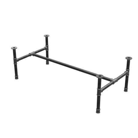 Coffee table base, H-frame, cast iron and steel Ø 34 mm, 132 × 66 cm, height 42 cm