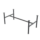 Coffee table base, H-frame, cast iron and steel Ø 34 mm, 132 × 66 cm, height 52 cm