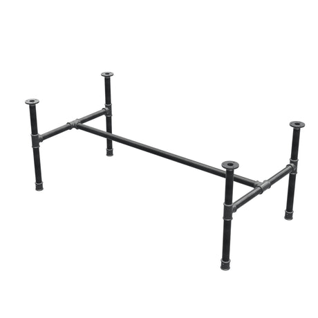 Coffee table base, H-frame, cast iron and steel Ø 34 mm, 132 × 66 cm, height 52 cm