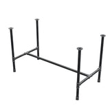 Dining table base, H-frame, cast iron and steel Ø 34 mm, 132 × 66 cm, height 75 cm