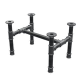 Coffee table base, H-frame, cast iron and steel Ø 34 mm, 52 × 36 cm, height 32 cm
