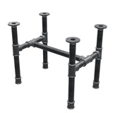 Coffee table base, H-frame, cast iron and steel Ø 34 mm, 52 × 36 cm, height 42 cm