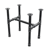 Coffee table base, H-frame, cast iron and steel Ø 34 mm, 52 × 36 cm, height 52 cm