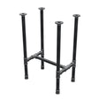 Dining table base, H-frame, cast iron and steel Ø 34 mm, 52 × 36 cm, height 75 cm