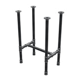 Dining table base, H-frame, cast iron and steel Ø 34 mm, 52 × 36 cm, height 75 cm
