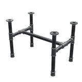 Coffee table base, H-frame, cast iron and steel Ø 34 mm, 62 × 40 cm, height 42 cm