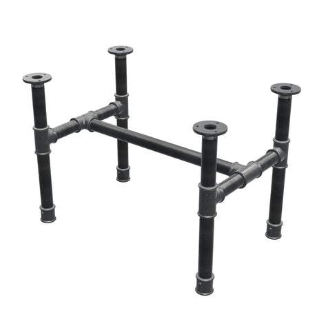 Coffee table base, H-frame, cast iron and steel Ø 34 mm, 62 × 40 cm, height 42 cm