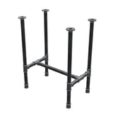 Dining table base, H-frame, cast iron and steel Ø 34 mm, 62 × 40 cm, height 75 cm
