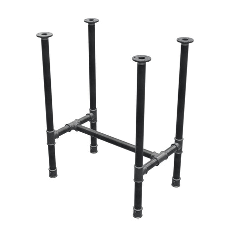 Dining table base, H-frame, cast iron and steel Ø 34 mm, 62 × 40 cm, height 75 cm