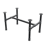 Coffee table base, H-frame, cast iron and steel Ø 34 mm, 72 × 46 cm, height 42 cm