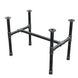 Coffee table base, H-frame, cast iron and steel Ø 34 mm, 72 × 46 cm, height 52 cm