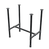 Dining table base, H-frame, cast iron and steel Ø 34 mm, 72 × 46 cm, height 75 cm