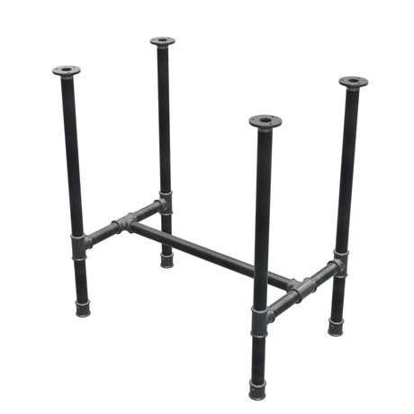 Dining table base, H-frame, cast iron and steel Ø 34 mm, 72 × 46 cm, height 75 cm