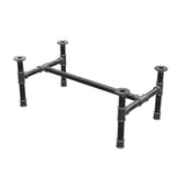 Coffee table base, H-frame, cast iron and steel Ø 34 mm, 82 × 46 cm, height 32 cm