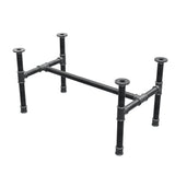 Coffee table base, H-frame, cast iron and steel Ø 34 mm, 82 × 46 cm, height 42 cm