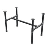 Coffee table base, H-frame, cast iron and steel Ø 34 mm, 82 × 46 cm, height 52 cm