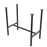 Dining table base, H-frame, cast iron and steel Ø 34 mm, 82 × 46 cm, height 75 cm