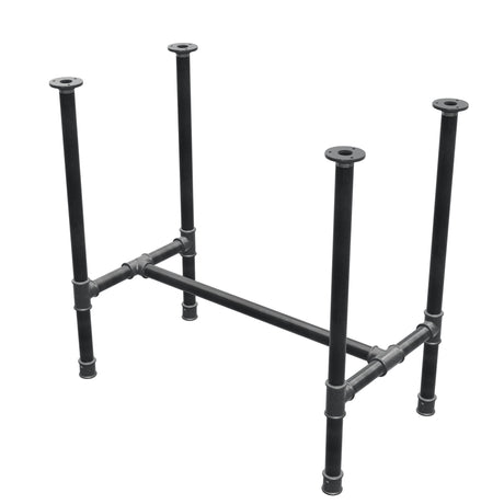 Dining table base, H-frame, cast iron and steel Ø 34 mm, 82 × 46 cm, height 75 cm