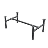 Coffee table base, H-frame, cast iron and steel Ø 34 mm, 92 × 52 cm, height 32 cm