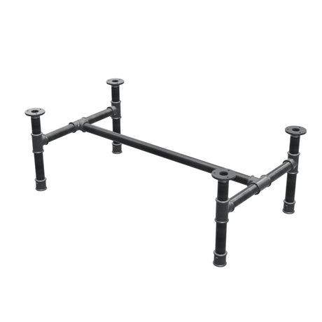 Coffee table base, H-frame, cast iron and steel Ø 34 mm, 92 × 52 cm, height 32 cm