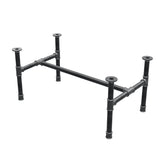 Coffee table base, H-frame, cast iron and steel Ø 34 mm, 92 × 52 cm, height 42 cm