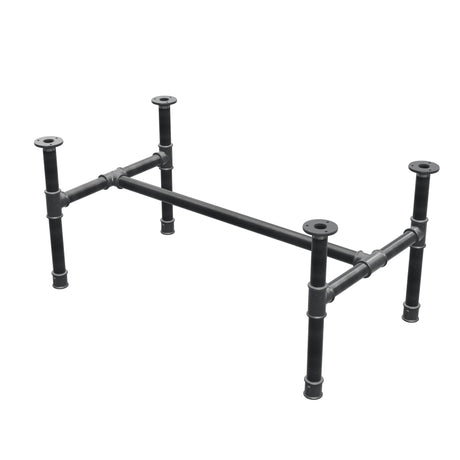 Coffee table base, H-frame, cast iron and steel Ø 34 mm, 92 × 52 cm, height 42 cm