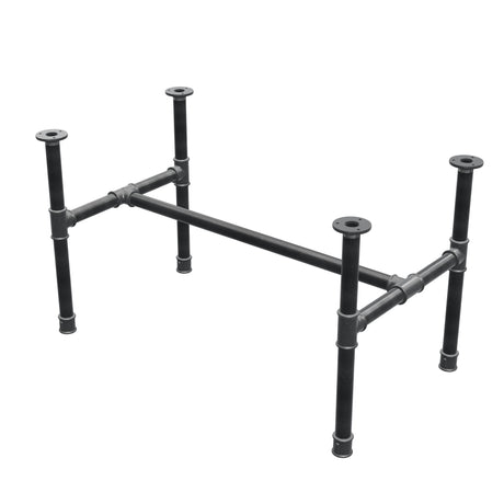 Coffee table base, H-frame, cast iron and steel Ø 34 mm, 92 × 52 cm, height 52 cm