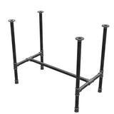 Dining table base, H-frame, cast iron and steel Ø 34 mm, 92 × 52 cm, height 75 cm